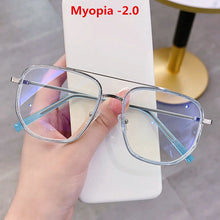Load image into Gallery viewer, Oversized Finished Myopia Glasses Men Women Double Beam
Shortsighted Eyeglasses Computer Eyewear Diopter -1.0 1.5 2.0 2.5 To -4