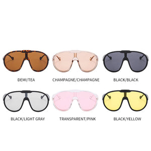 Oversized One Piece Sunglasses Women Men Luxury Brand Designer Sunglasses Ladies Retro Pilot Gradient Eyewear Y2K