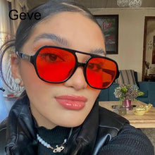 Carica l&#39;immagine nel visualizzatore di Gallery, Oversized Yellow Pilot Sunglasses Women Unisex Retro Rivet Sun Glasses UV400 Outdoor Zonnebril Dames