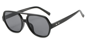 Oversized Yellow Pilot Sunglasses Women Unisex Retro Rivet Sun Glasses UV400 Outdoor Zonnebril Dames