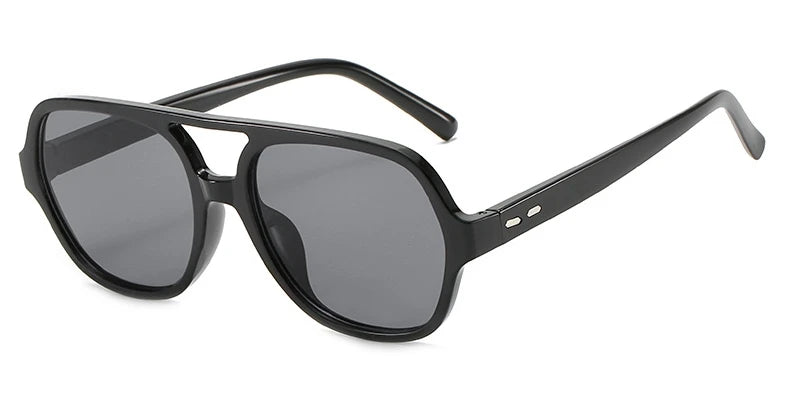 Oversized Yellow Pilot Sunglasses Women Unisex Retro Rivet Sun Glasses UV400 Outdoor Zonnebril Dames