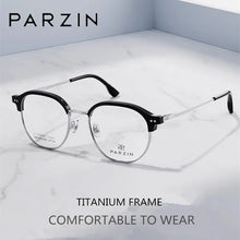 Load image into Gallery viewer, PARZIN Titanium Myopia Glasses Frame Women Retro Polygon Prescription Eyeglasses Men Round Optical Spectacles Eyewear 63003