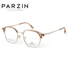 Load image into Gallery viewer, PARZIN Titanium Myopia Glasses Frame Women Retro Polygon Prescription Eyeglasses Men Round Optical Spectacles Eyewear 63003