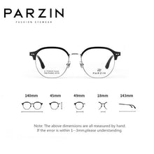Load image into Gallery viewer, PARZIN Titanium Myopia Glasses Frame Women Retro Polygon Prescription Eyeglasses Men Round Optical Spectacles Eyewear 63003