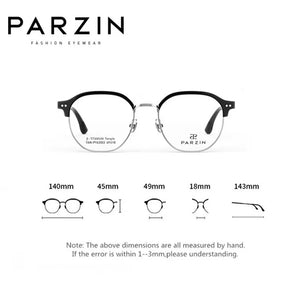 PARZIN Titanium Myopia Glasses Frame Women Retro Polygon Prescription Eyeglasses Men Round Optical Spectacles Eyewear 63003