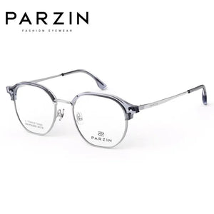 PARZIN Titanium Myopia Glasses Frame Women Retro Polygon Prescription Eyeglasses Men Round Optical Spectacles Eyewear 63003