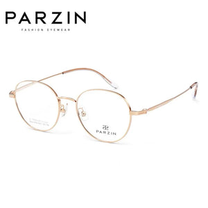 PARZIN Titanium Myopia Optical Glasses Frame Men Round Women Prescription Eyeglasses Frame  Korean Eyewear 61021