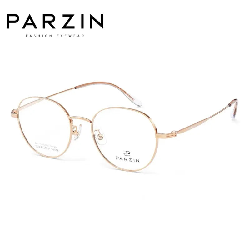 Parzin PARZIN Titanium Myopia Optical Glasses Frame Men Round Women Prescript ...