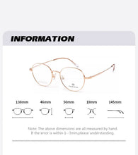 Load image into Gallery viewer, PARZIN Titanium Myopia Optical Glasses Frame Men Round Women Prescription Eyeglasses Frame  Korean Eyewear 61021