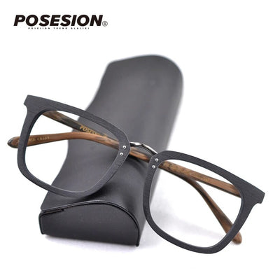 POSESION Glasses Frames only for Men Square Wood Myopia Prescription Eyeglasses Male Optical Frame Eyewear oculos grau masculino