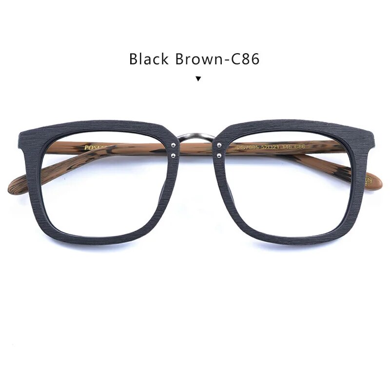 POSESION Glasses Frames only for Men Square Wood Myopia Prescription Eyeglasses Male Optical Frame Eyewear oculos grau masculino