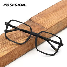 Load image into Gallery viewer, POSESION Oversized Wood Prescription Glasses Square Glasses Frames Men Optical Myopia Medical Eyeglasses Decorative Glasses