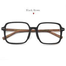 Load image into Gallery viewer, POSESION Oversized Wood Prescription Glasses Square Glasses Frames Men Optical Myopia Medical Eyeglasses Decorative Glasses
