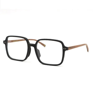 POSESION Oversized Wood Prescription Glasses Square Glasses Frames Men Optical Myopia Medical Eyeglasses Decorative Glasses