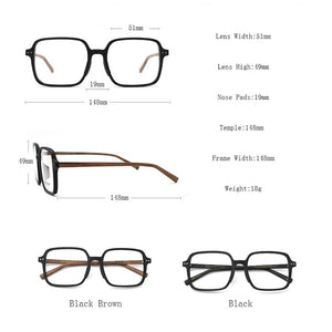 POSESION Oversized Wood Prescription Glasses Square Glasses Frames Men Optical Myopia Medical Eyeglasses Decorative Glasses