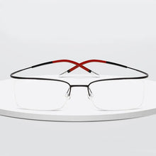 Load image into Gallery viewer, POVICH Pure Titaniun Men Glasses Frame Semi Frameless 3.6g Ultra Light  Prescription Eyeglasses Optical Spectacles Eyewear