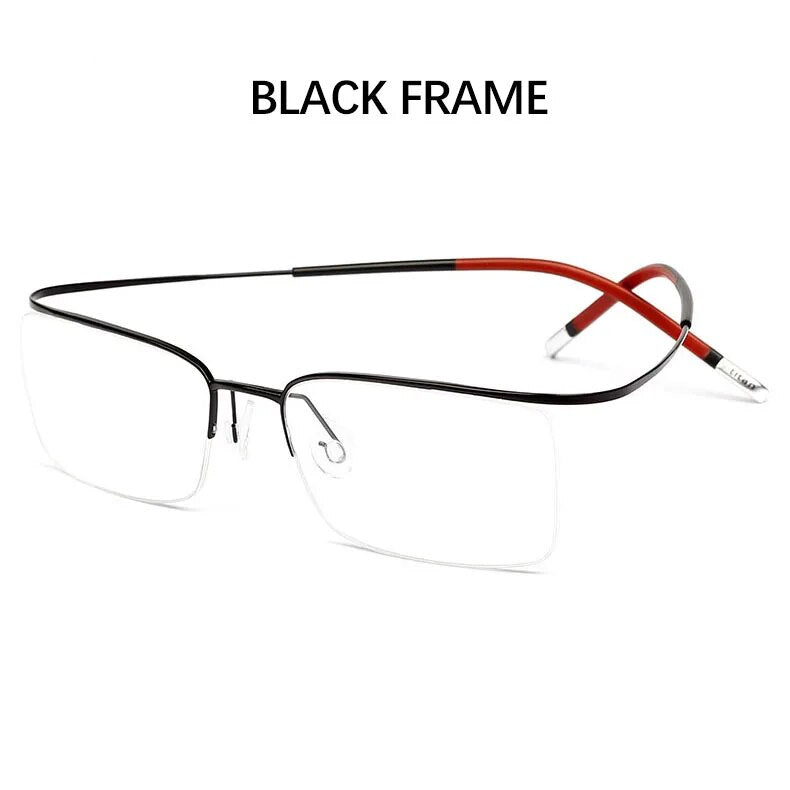 POVICH Pure Titaniun Men Glasses Frame Semi Frameless 3.6g Ultra Light  Prescription Eyeglasses Optical Spectacles Eyewear