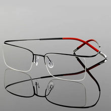 Load image into Gallery viewer, POVICH Pure Titaniun Men Glasses Frame Semi Frameless 3.6g Ultra Light  Prescription Eyeglasses Optical Spectacles Eyewear