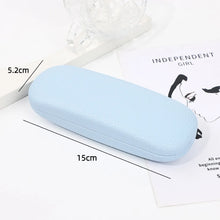 Load image into Gallery viewer, PU Leather Glasses Case Solid Color Glasses Protection Eyeglass Box Hard Shell Eyewear Cases Women