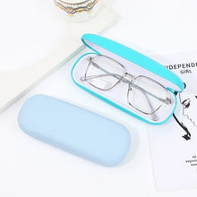 Load image into Gallery viewer, PU Leather Glasses Case Solid Color Glasses Protection Eyeglass Box Hard Shell Eyewear Cases Women