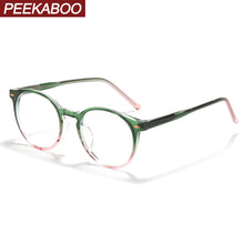 Load image into Gallery viewer, Peekaboo female round glasses frame for men korean retro candy color blue light blocking glassess for women TR90 clear lens