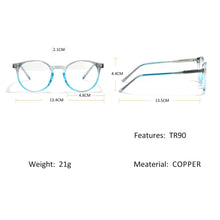 Load image into Gallery viewer, Peekaboo female round glasses frame for men korean retro candy color blue light blocking glassess for women TR90 clear lens
