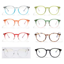 Load image into Gallery viewer, Peekaboo female round glasses frame for men korean retro candy color blue light blocking glassess for women TR90 clear lens