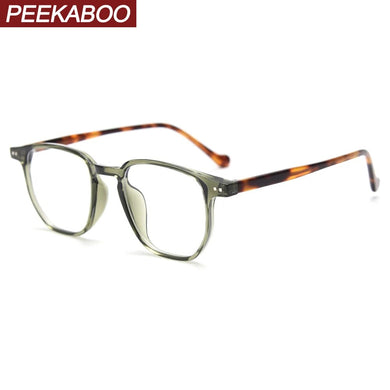 Peekaboo korean  tr90 glasses female clear lens acetate square glasses frame for men brown black retro style accessories