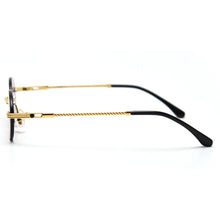 Carica l&#39;immagine nel visualizzatore di Gallery, Peekaboo retro oval sunglasses rimless man blue mirror gold metal male glasses round frameless women  gift items