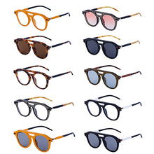 Load image into Gallery viewer, Peekaboo retro style oval sunglasses for women leopard orange ladies sun glasses for men uv400 female decoration 2024