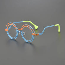 Load image into Gallery viewer, Personalized titanium double round glasses frame Ladies fashion cat Eye Optical frame Luxury brand with prescription glasses