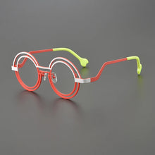 Load image into Gallery viewer, Personalized titanium double round glasses frame Ladies fashion cat Eye Optical frame Luxury brand with prescription glasses