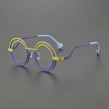 Load image into Gallery viewer, Personalized titanium double round glasses frame Ladies fashion cat Eye Optical frame Luxury brand with prescription glasses