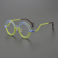 Load image into Gallery viewer, Personalized titanium double round glasses frame Ladies fashion cat Eye Optical frame Luxury brand with prescription glasses