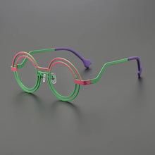 Load image into Gallery viewer, Personalized titanium double round glasses frame Ladies fashion cat Eye Optical frame Luxury brand with prescription glasses