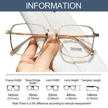Load image into Gallery viewer, Photosensitive Discoloration Anti-Blue Light Glasses Blue Ray Blocking Ultralight Computer Goggles Eye Protection Metal
