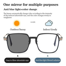 Load image into Gallery viewer, Photosensitive Discoloration Anti-Blue Light Glasses Blue Ray Blocking Ultralight Computer Goggles Eye Protection Metal