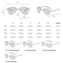 Load image into Gallery viewer, Pilot Rimless Titanium Polarized Sunglasses Men Vintage Ultralight Brand Designer Frameless Grey Photochromic Sun Glasses Women
