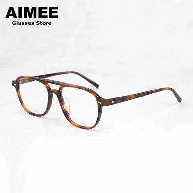 Pilot Style Acetate Optical Glasses frame Women Brand Designer Square Prescription Eyeglasses Male spectacles oculos de grau