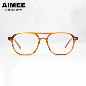 Pilot Style Acetate Optical Glasses frame Women Brand Designer Square Prescription Eyeglasses Male spectacles oculos de grau