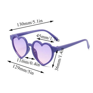 Plastic Heart-shaped Sunglasses Trendy UV400 Colorful Party Sun Glasses Shades Heart Glasses for Boys & Girls