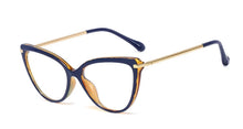 Carica l&#39;immagine nel visualizzatore di Gallery, Plastic Titanium Retro Cat Eye Glasses Frames Men Women Optical Computer Glasses