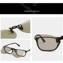 Load image into Gallery viewer, Polarized Clip On Sunglasses Flip Up Sunglasses Photochromic Driving Glasses Mirrored Sunglasses Night Vision Fishing Goggle