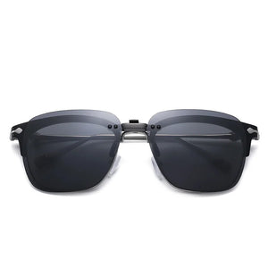 Polarized Clips-On Sunglasses Round Stylish Trend Drivers Edgeless Glasses Clips Myopia Frame Glasses Clips