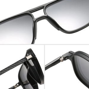 Polarized Magnet Clip On Glasses Frame Men Optical Myopia Eyeglasses Frame Prescription Black Magnet Clip On Sunglasses Male