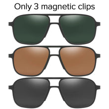 Load image into Gallery viewer, Polarized Magnet Clip On Glasses Frame Men Optical Myopia Eyeglasses Frame Prescription Black Magnet Clip On Sunglasses Male