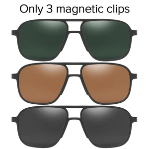 Polarized Magnet Clip On Glasses Frame Men Optical Myopia Eyeglasses Frame Prescription Black Magnet Clip On Sunglasses Male