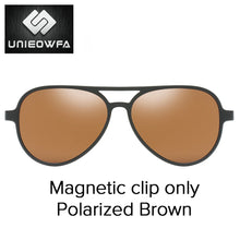 Carica l&#39;immagine nel visualizzatore di Gallery, Polarized Magnet Clip on Glasses Frame Men Aviation Prescription Eyeglasses Frame Optical Myopia Pilot Magnet Clip On Sunglasses