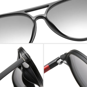 Polarized Magnet Clip on Glasses Frame Men Aviation Prescription Eyeglasses Frame Optical Myopia Pilot Magnet Clip On Sunglasses