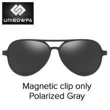 Carica l&#39;immagine nel visualizzatore di Gallery, Polarized Magnet Clip on Glasses Frame Men Aviation Prescription Eyeglasses Frame Optical Myopia Pilot Magnet Clip On Sunglasses